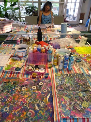 photo of beth marcil in her studio